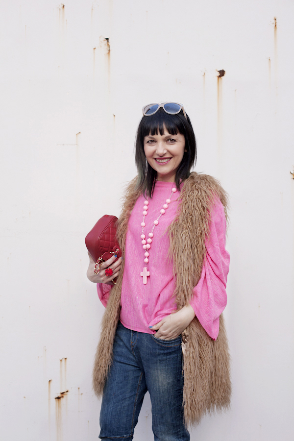 smilingischic, fashion blog, pink and red, spring, occhiali da sole Max & Co , outfit 