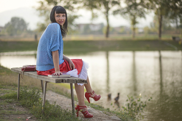 Smilingischic, fashion blogger, outfit, red and light blue, gonna a lois, mix di color, gonna con tulle, Mia Wish, _MG_2654