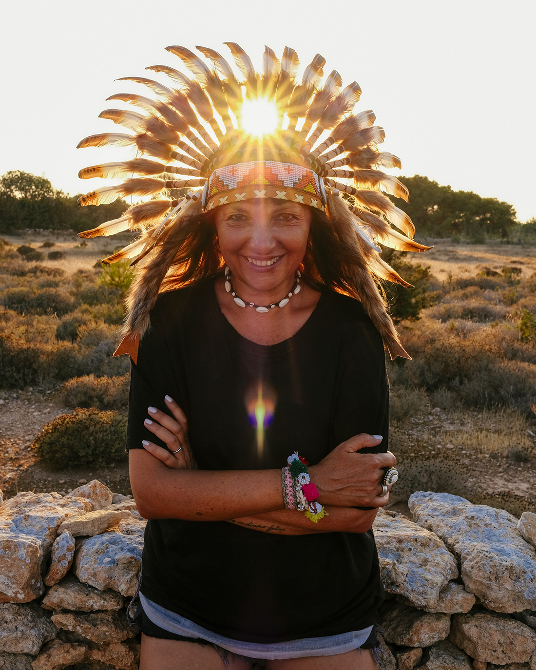 capo indiano, sole tramonto, Sandra Bacci